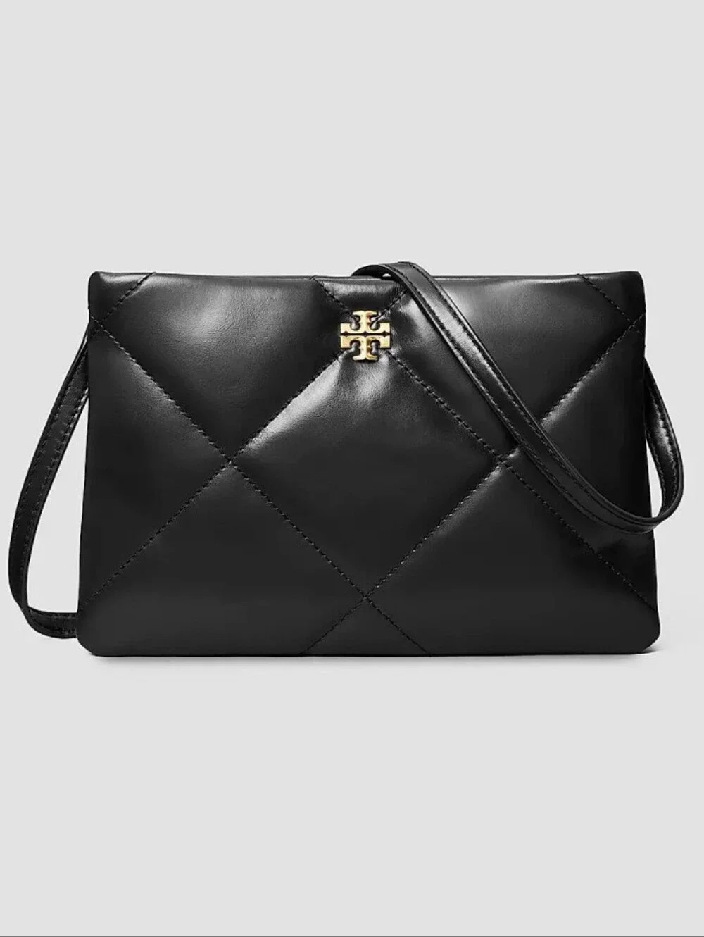 Tory Burch Kira Leather Double Zip Diamond Quilted Crossbody + Dust + Gift Bag❤️